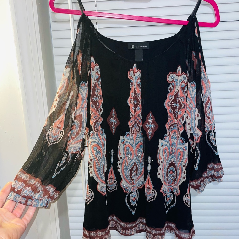 INC International Concepts Graphic Pink and Orange Tunic